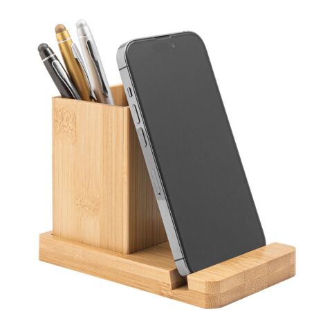 ERWIN. Schreibtischset mit Handyhalter und Becher Beige | ohne Werbeanbringung