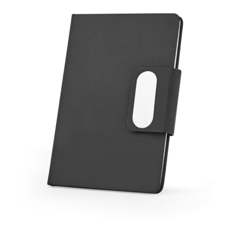 GARRETT. Set bestehend aus 1 Kugelschreiber und 1 Notizblock, aus PU und Edelstahl schwarz