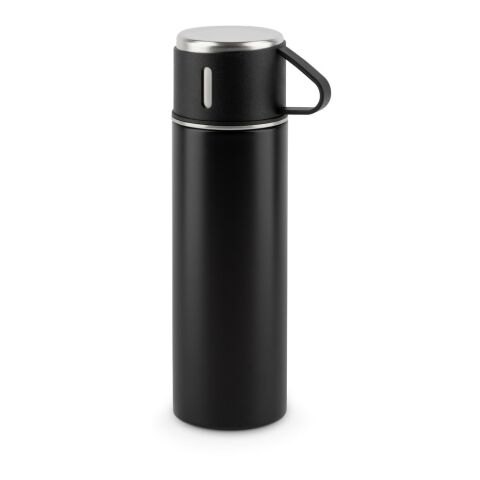 COMANECI. Doppelwandige Edelstahlflasche (90% recycelt) mit matter Oberfläche 490 ml Schwarz | ohne Werbeanbringung | Nicht verfügbar | Nicht verfügbar | Nicht verfügbar
