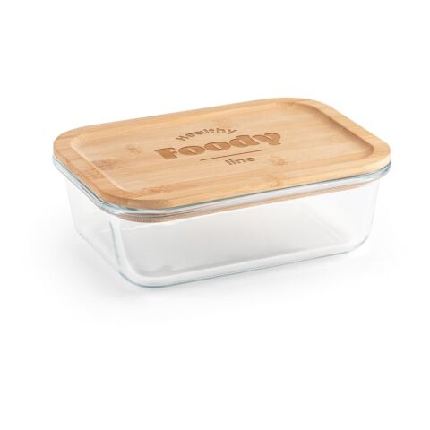 PORTOBELLO. Lunchbox. Hermetische Dose aus Borosilikatglas und Bambusdeckel 1000 mL Natur | ohne Werbeanbringung | Nicht verfügbar | Nicht verfügbar | Nicht verfügbar