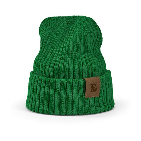 Cobain Mütze aus rPET und Wolle. Mit personalisierbarem Aufnäher Dunkelgrün | ohne Werbeanbringung | Nicht verfügbar | Nicht verfügbar | Nicht verfügbar