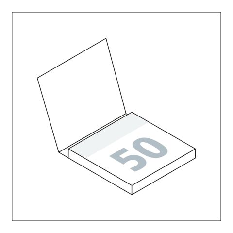 Haftnotizblock Cover Karton Format mittel Karton-Umschlag ohne Werbeanbringung | ohne Werbeanbringung | ohne Werbeanbringung | 72 × 72&nbsp;mm / individuell | glänzend