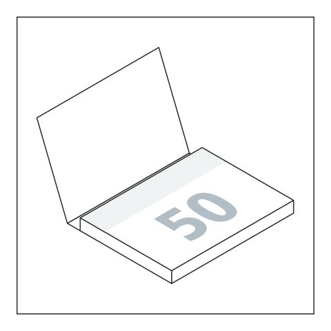 Haftnotizblock Cover Karton Format mittel Karton-Umschlag 100 × 72 mm | Nicht verfügbar | ohne Werbeanbringung | ohne Werbeanbringung | 100 × 72 mm / weiß | matt