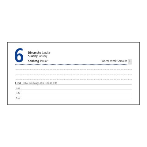 Tageskalender Manager Monatsregister Mo.–So. je 1 Seite Papier-Hardcover DIN A5 | ohne Werbeanbringung | glänzend