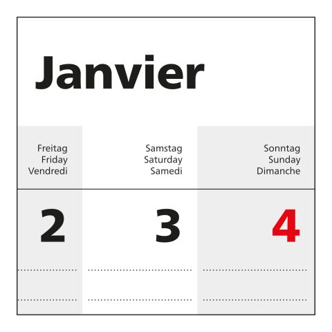 1-Monatskalender Einblatt Solo 1 Hellgrau | 300 × 490 mm | ohne Werbeanbringung