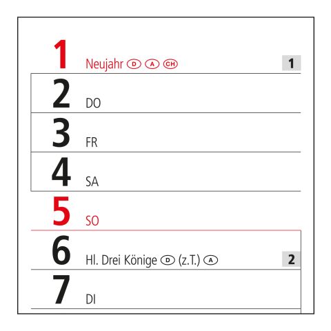 Streifenkalender Trend Weiß | 118 × 610 mm | ohne Werbeanbringung