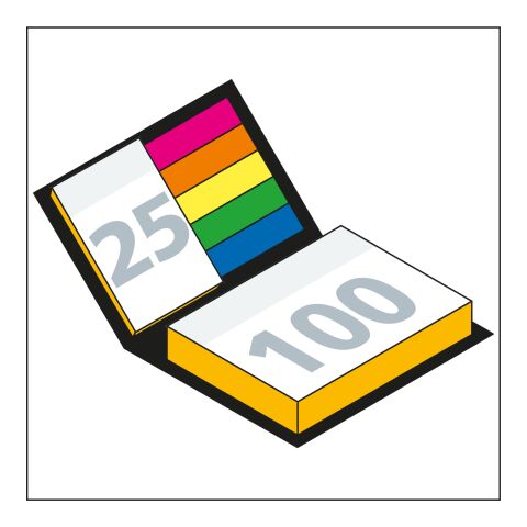 Haftnotiz-Set Wien Innenteil schwarz 100/25 Haftzettel Farbschnitt Grün | 105 × 78 mm | ohne Werbeanbringung | matt