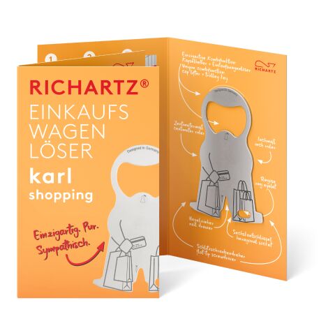 RICHARTZ® Einkaufswagenlöser Karl Shopping silber | ohne Werbeanbringung | ohne Werbeanbringung | ohne Werbeanbringung