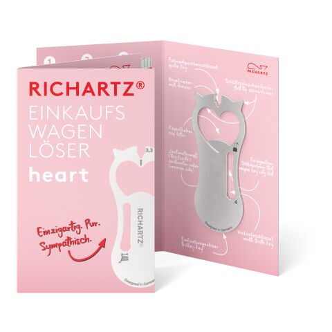 RICHARTZ® Einkaufswagenlöser Heart silber | ohne Werbeanbringung | ohne Werbeanbringung