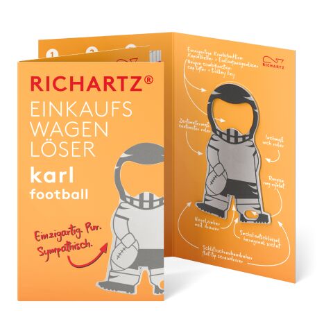 RICHARTZ® Einkaufswagenlöser Karl Football silber | ohne Werbeanbringung | ohne Werbeanbringung | ohne Werbeanbringung