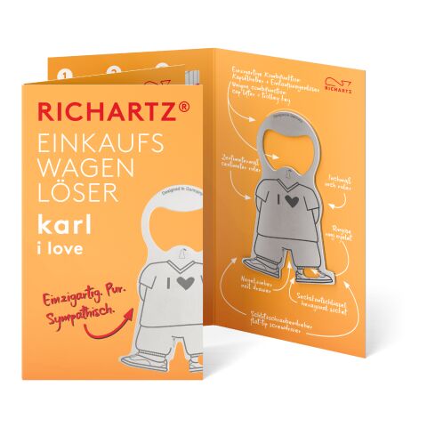 RICHARTZ® Einkaufswagenlöser Karl I Love silber | ohne Werbeanbringung | ohne Werbeanbringung | ohne Werbeanbringung