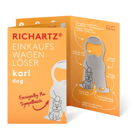 RICHARTZ® Einkaufswagenlöser Karl Dog silber | ohne Werbeanbringung | ohne Werbeanbringung | ohne Werbeanbringung