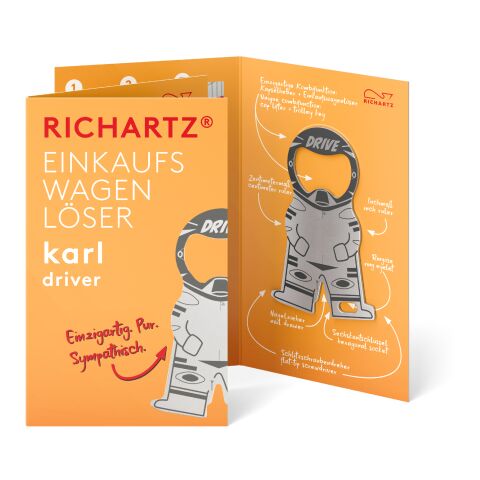 RICHARTZ® Einkaufswagenlöser Karl Driver silber | ohne Werbeanbringung | ohne Werbeanbringung | ohne Werbeanbringung