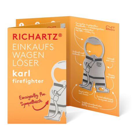 RICHARTZ® Einkaufswagenlöser Karl Firefighter silber | ohne Werbeanbringung | ohne Werbeanbringung | ohne Werbeanbringung