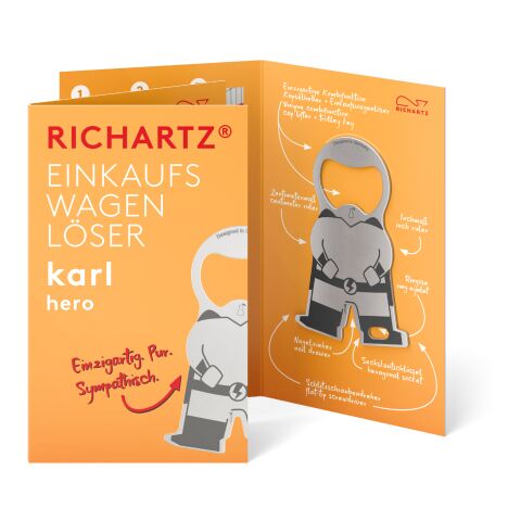 RICHARTZ® Einkaufswagenlöser Karl Hero silber | ohne Werbeanbringung | ohne Werbeanbringung | ohne Werbeanbringung