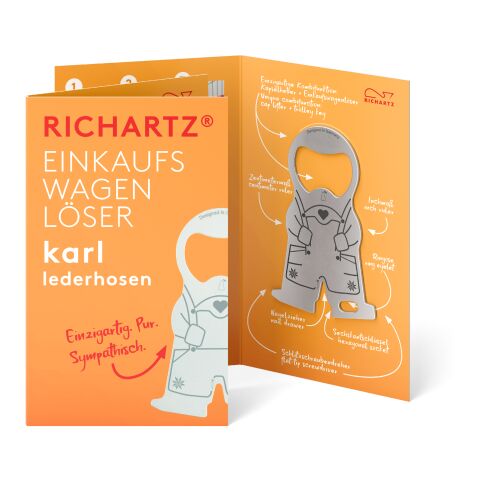 RICHARTZ® Einkaufswagenlöser Karl Lederhosen silber | ohne Werbeanbringung | ohne Werbeanbringung | ohne Werbeanbringung