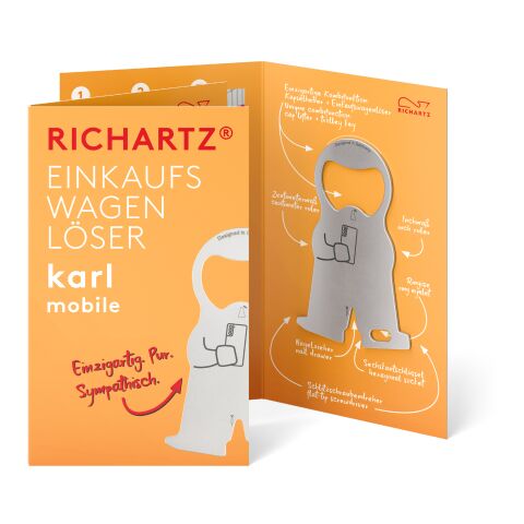 RICHARTZ® Einkaufswagenlöser Karl Mobile silber | ohne Werbeanbringung | ohne Werbeanbringung | ohne Werbeanbringung