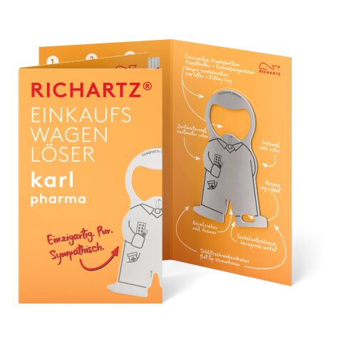 RICHARTZ® Einkaufswagenlöser Karl Pharma silber | ohne Werbeanbringung | ohne Werbeanbringung | ohne Werbeanbringung