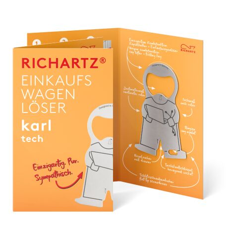 RICHARTZ® Einkaufswagenlöser Karl Tech silber | ohne Werbeanbringung | ohne Werbeanbringung | ohne Werbeanbringung