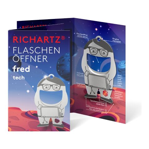 RICHARTZ® Flaschenöffner Fred Tech silber | ohne Werbeanbringung | ohne Werbeanbringung | ohne Werbeanbringung