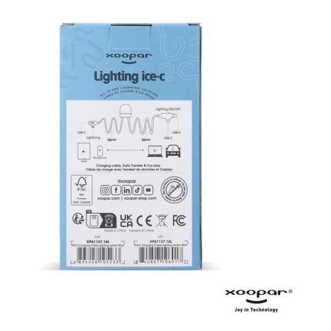Xoopar GRS lighting ICE-C cable Blau Weiss | 1-farbiger Tampondruck | Seite 1 | 20 mm x 19 mm | Nicht verfügbar