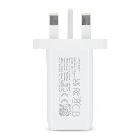 Xoopar ICE-G 65W GaN-Netzteil mit UK-Stecker Weiss