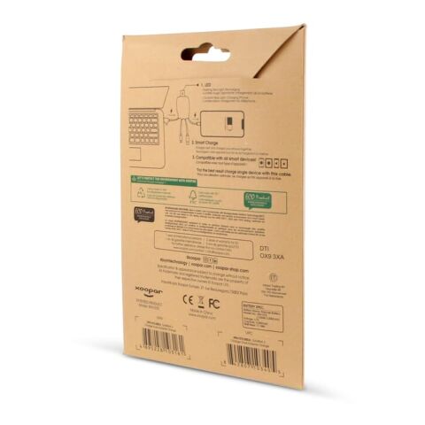 3192 | Xoopar Octopus Gamma 2 Bio Charging cable with 3.000mAh Powerbank Weiss | ohne Werbeanbringung | Nicht verfügbar | Nicht verfügbar | Nicht verfügbar