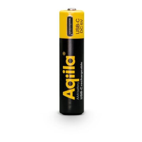 Aqiila Wiederaufladbare USB-C-Batterien AAA 600 mAh, 4er-Pack schwarz | ohne Werbeanbringung | Nicht verfügbar | Nicht verfügbar