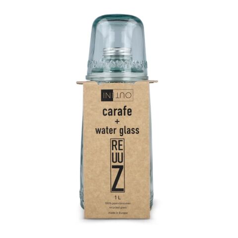 InSideOut Recyceltes Glas-Getränkeset ReuuZ 1 l Transparent | Gravur | Karaffe | 60 mm x 100 mm