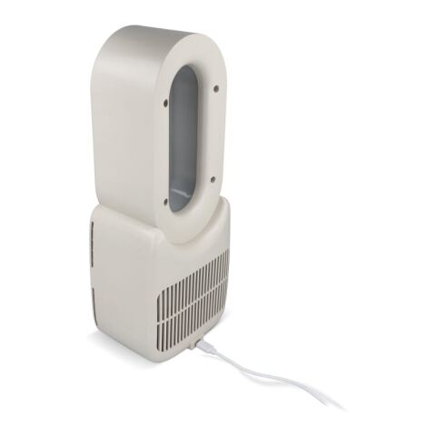 inSideOut Brislux – Rotorloser Softwind-Ventilator mit LED-Licht Beige | 1-farbiger Tampondruck | Vorderseite | 60 mm x 60 mm