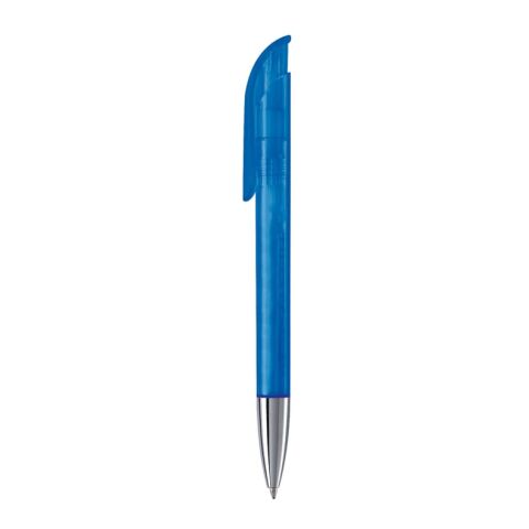 Kugelschreiber Atlas Transparent mit Metallspitze Blau Weiss-Blau Weiss | 1-farbiger Siebdruck | 270° vom Clip | 50 mm x 25 mm | Nicht verfügbar