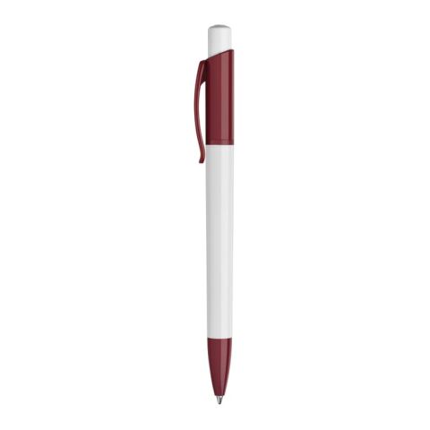 Kugelschreiber Kamal hardcolour Weiss-Dunkelrot | 1-farbiger Siebdruck | 180° vom Clip | 40 mm x 25 mm | Nicht verfügbar