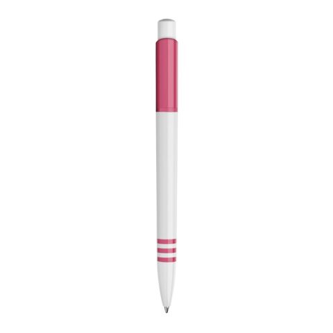 Kugelschreiber Tropic hardcolour Weiss-Rosa | 1-farbiger Siebdruck | 270° vom Clip | 40 mm x 25 mm | Nicht verfügbar