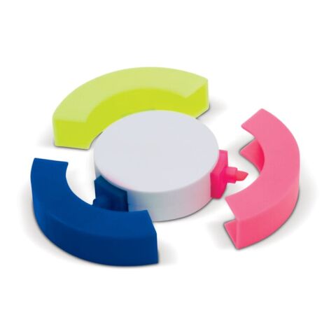 Textmarker Puck Blau / Weiss | 1-farbiger Tampondruck | Seite 1 | Ø 40 mm | Nicht verfügbar