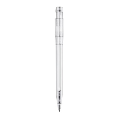 Kugelschreiber Pier Clear Transparent Weiss-Weiss | 1-farbiger Siebdruck | 270° vom Clip | 45 mm x 25 mm | Nicht verfügbar