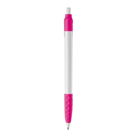 Kugelschreiber Cosmo Grip HC Weiss-Rosa | 1-farbiger Siebdruck | 90° vom Clip | 33 mm x 25 mm | Nicht verfügbar