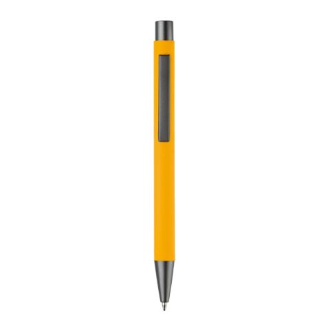 Metallkugelschreiber New York soft touch Gelb | Gravur | 90° vom Clip | 87 mm x 8 mm | Nicht verfügbar