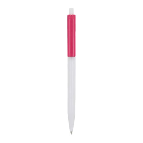 Kugelschreiber Kuma Hardcolour Weiss-Rosa | 1-farbiger Siebdruck | 180° vom Clip | 45 mm x 25 mm | Nicht verfügbar