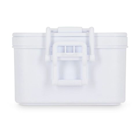 Doppelte Lunchbox mit Besteck Weiss