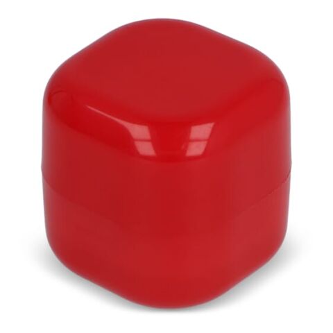 Kubischer Lippenpflegestift aus recyceltem ABS Rot Weiß | ohne Werbeanbringung | Nicht verfügbar | Nicht verfügbar