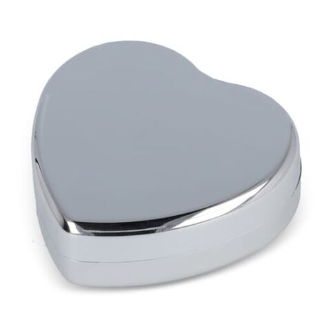 Lippenbalsam  in Flacher metallischer Herzformdose Silber | ohne Werbeanbringung | Nicht verfügbar | Nicht verfügbar