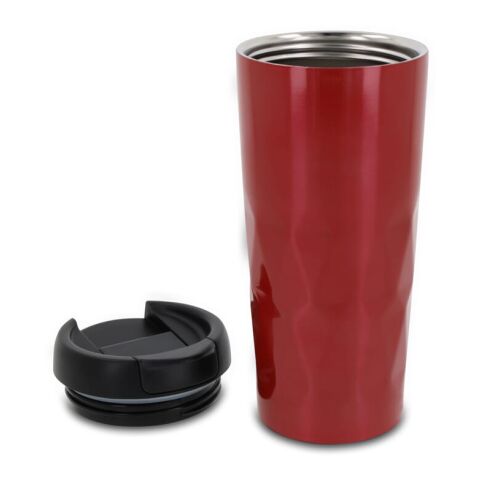 Isolierbecher Diamantenmuster 450ml Rot Weiß