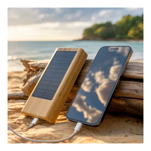Solar Powerbank Bambus 8.000mAh Natur | ohne Werbeanbringung | Nicht verfügbar | Nicht verfügbar | Nicht verfügbar