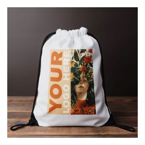 Kordelzugtasche 210T RPET Weiss | ohne Werbeanbringung | Nicht verfügbar | Nicht verfügbar | Nicht verfügbar