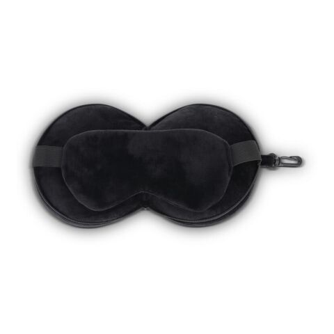Reise-Augenmaskenkissen mit Reißverschlussetui schwarz | ohne Werbeanbringung | Nicht verfügbar | Nicht verfügbar