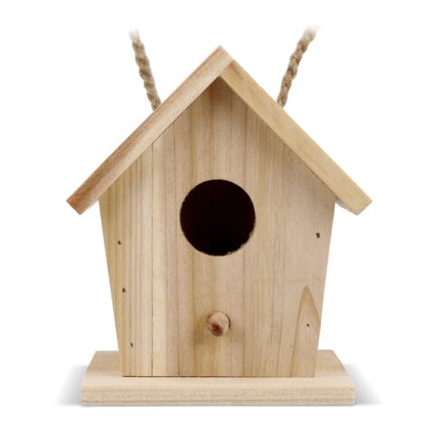 Kleines Vogelhäuschen aus FSC-Holz Natur | ohne Werbeanbringung | Nicht verfügbar | Nicht verfügbar