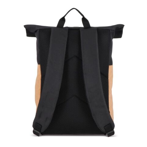 Rolltop-Rucksack Kork &amp; R-PET 18L Schwarz | ohne Werbeanbringung | Nicht verfügbar | Nicht verfügbar | Nicht verfügbar