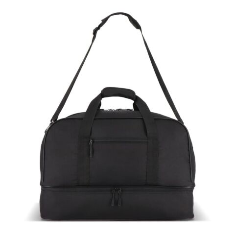 R-PET 600D Sport- und Reisetasche 55,5 x 25 x 36 cm 50 l Schwarz | Digital Transferdruck | Fach Vorderseite | 160 mm x 100 mm