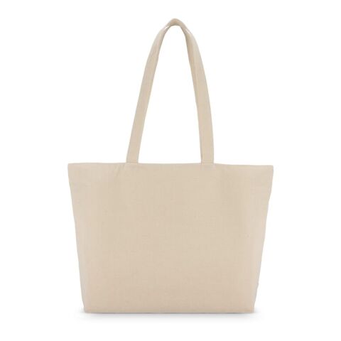 Baumwoll-Tragetasche mit Reißverschluss OEKO-TEX® 47 x 11 x 35cm 320g/m² Ecru