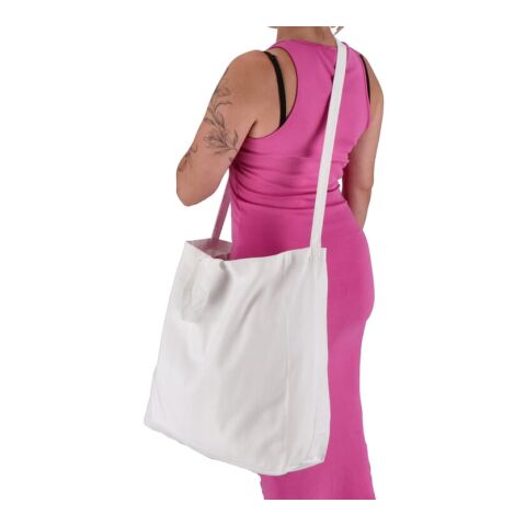 Tragetasche aus Baumwolle OEKO-TEX® 40 x 13 x 44cm 220g/m² Weiss | 1-farbiger Siebdruck | Seite 1 | 280 mm x 300 mm